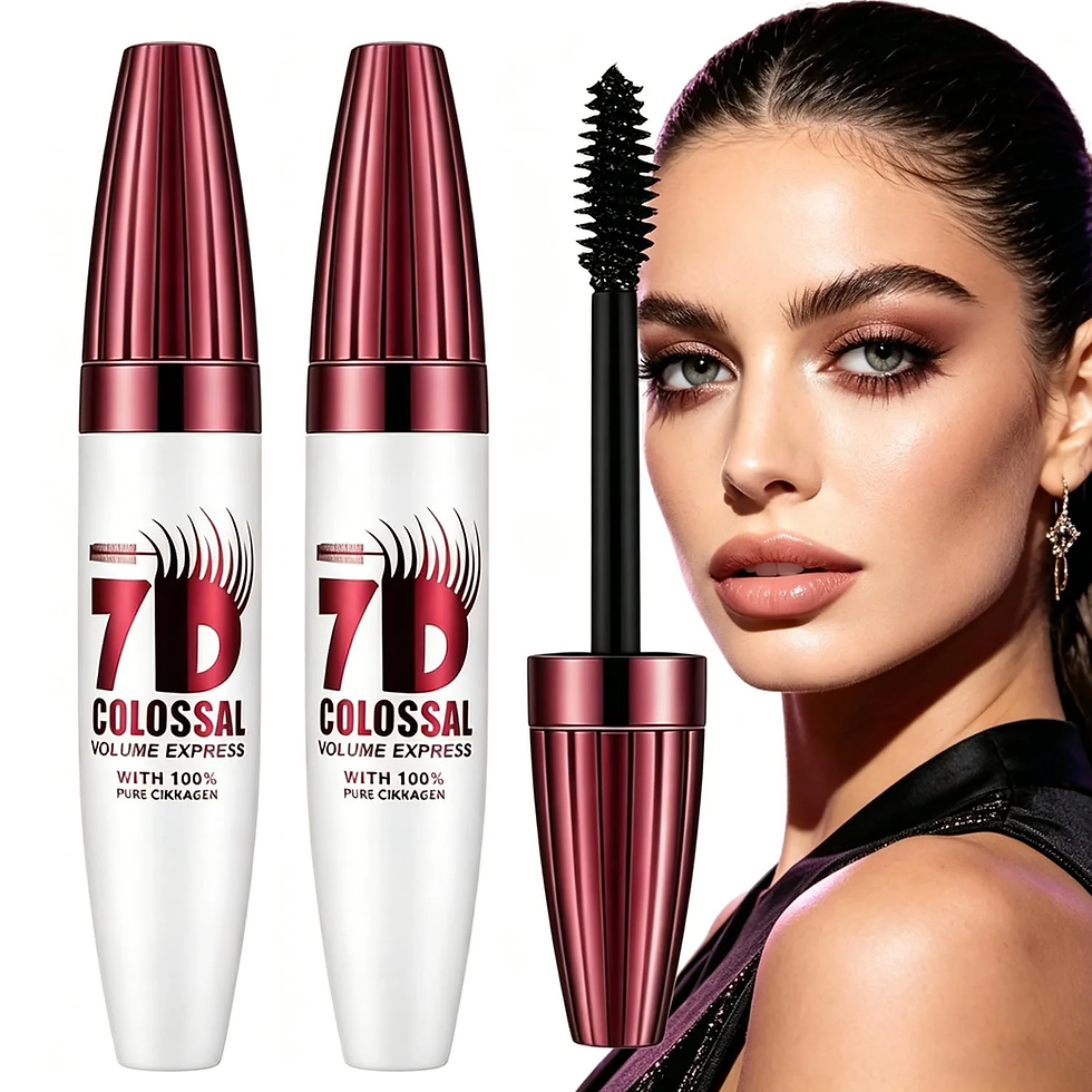 Model applying 7D waterproof mascara for defined volumised eyelashes