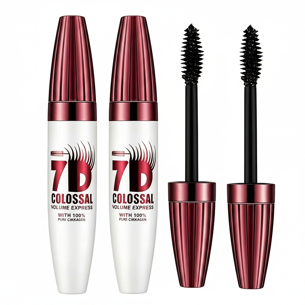 7D waterproof mascara duo set with fine brush and volumising wand