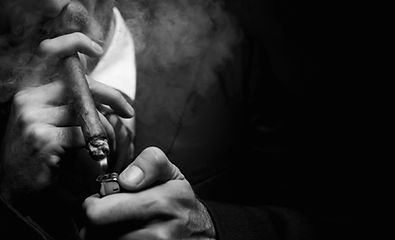 man smoking cigar