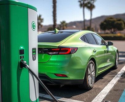 Car at ev charging stations in californi