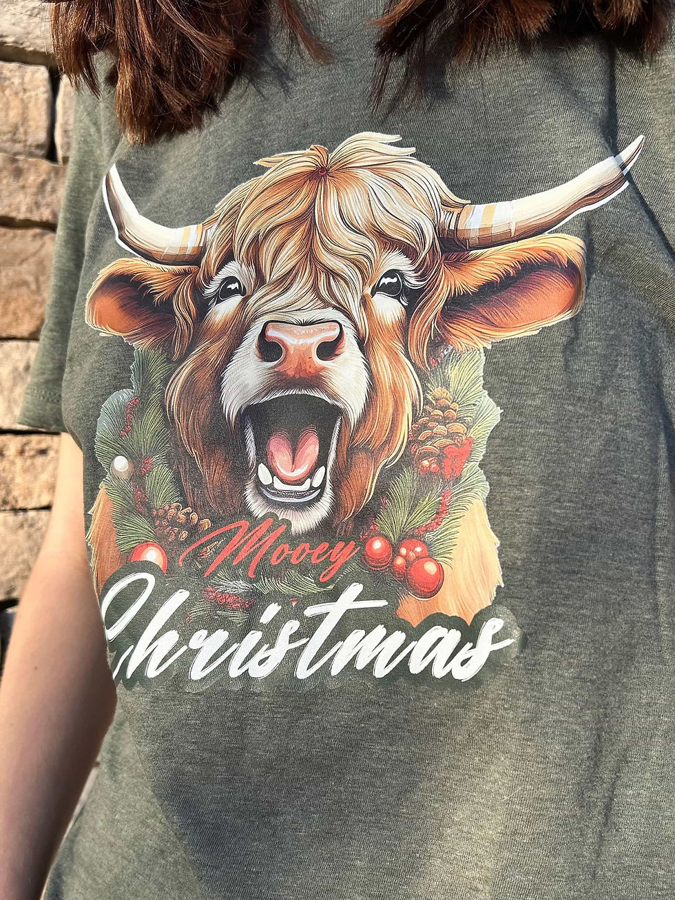 Thumbnail: A Christmas highland cow with the text "Mooey Christmas" underneath the cow.