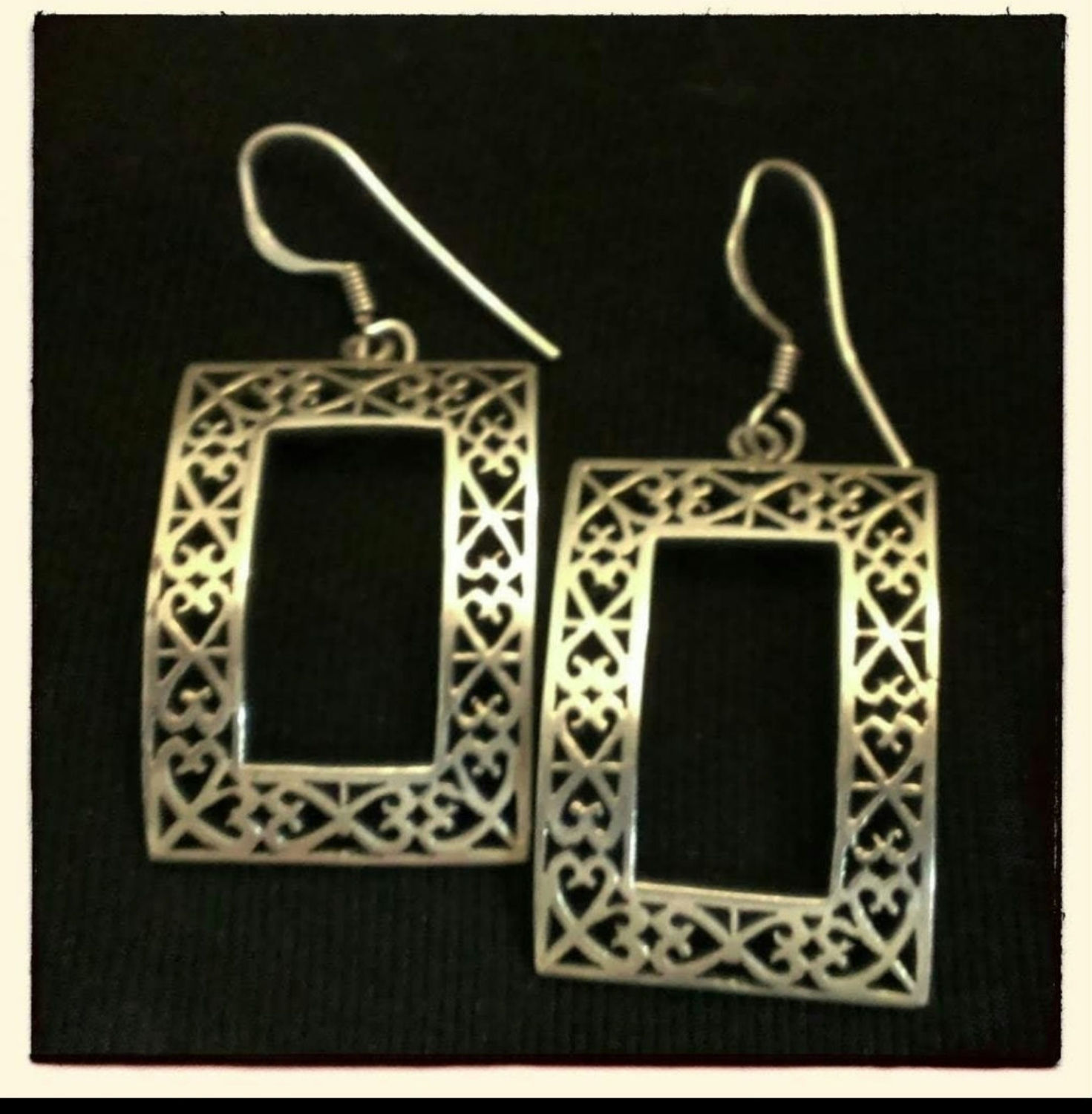 Plain Sterling Silver Filigree Earrings