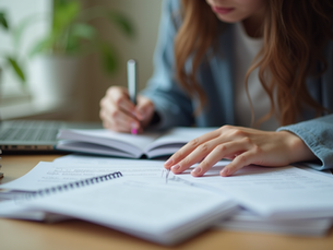 Focused student preparing for CELPIP test with Inspire Education materials