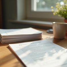 French language study materials on a desk
