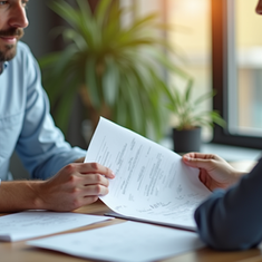 Inspire Education consultant guiding an applicant through PR paperwork
