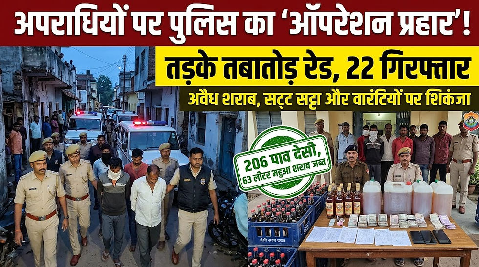 तड़के पुलिस का बड़ा एक्शन: 'ऑपरेशन प्रहार' में 22 आरोपी गिरफ्तार...