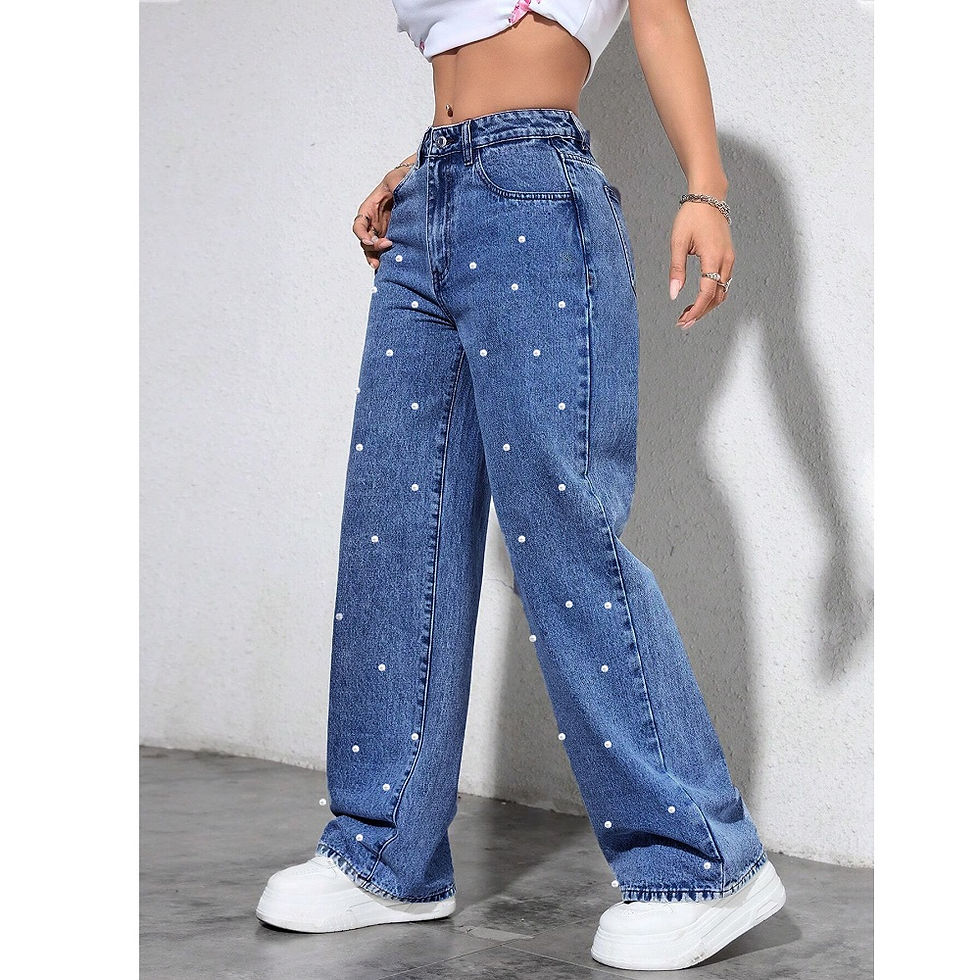 Thumbnail: Pearl Grace Wide-Leg Jeans