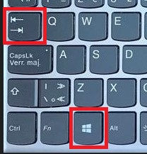 Image highlighting the keyboard letters 'Tab' and 'Windows' enclosed within a striking red square