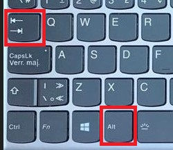 Image highlighting the keyboard letters 'Tab' and 'Alt' enclosed within a striking red square