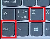 Image highlighting the keyboard letters 'Ctrl' and 'Z' enclosed within a striking red square