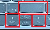 Image highlighting the keyboard letters 'Shift' and 'Arrow Key' enclosed within a striking red square