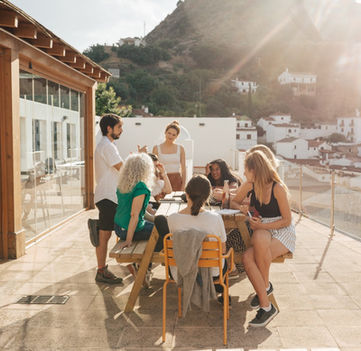 Digital nomads tackling a local challenge from the rural coworking space in Benarraba, Andalusia.