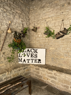 Black Lives Matter sign spotted in a remote village along the Camino de Santiago