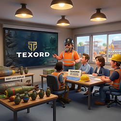 Texord maritime UXO services training session with munitions.