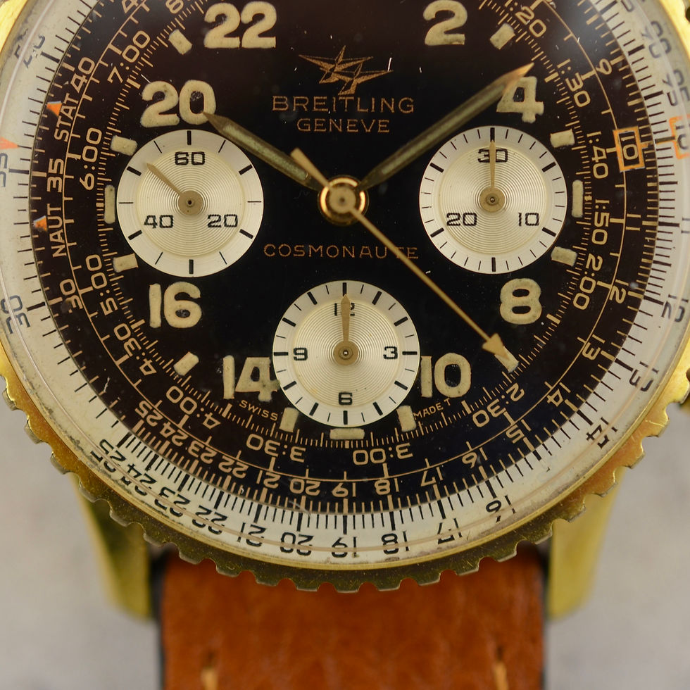 Thumbnail: Breitling Cosmonaute 809 Chronograph, "boxed 10", in gold