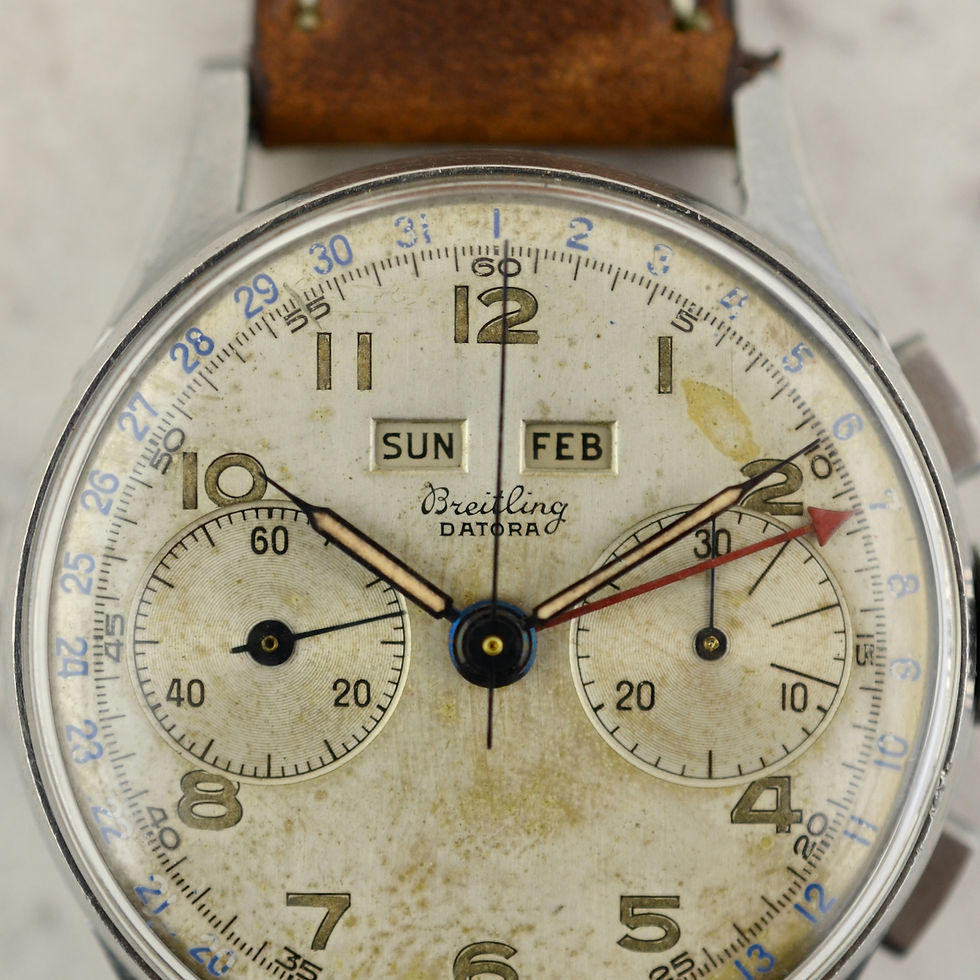 Thumbnail: Breitling Datora Triple Calendar Chronograph, ref. 784, in stainless steel