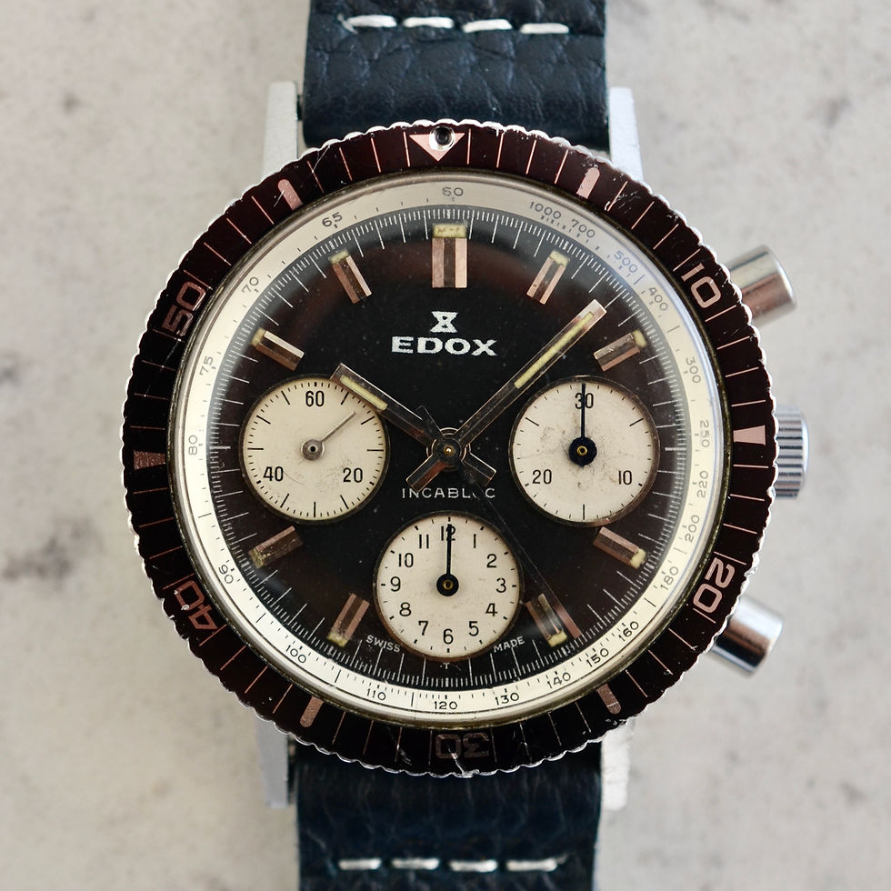 Thumbnail: EDOX 3-Register Chronograph ref. 993000, Valjoux 72, in steel
