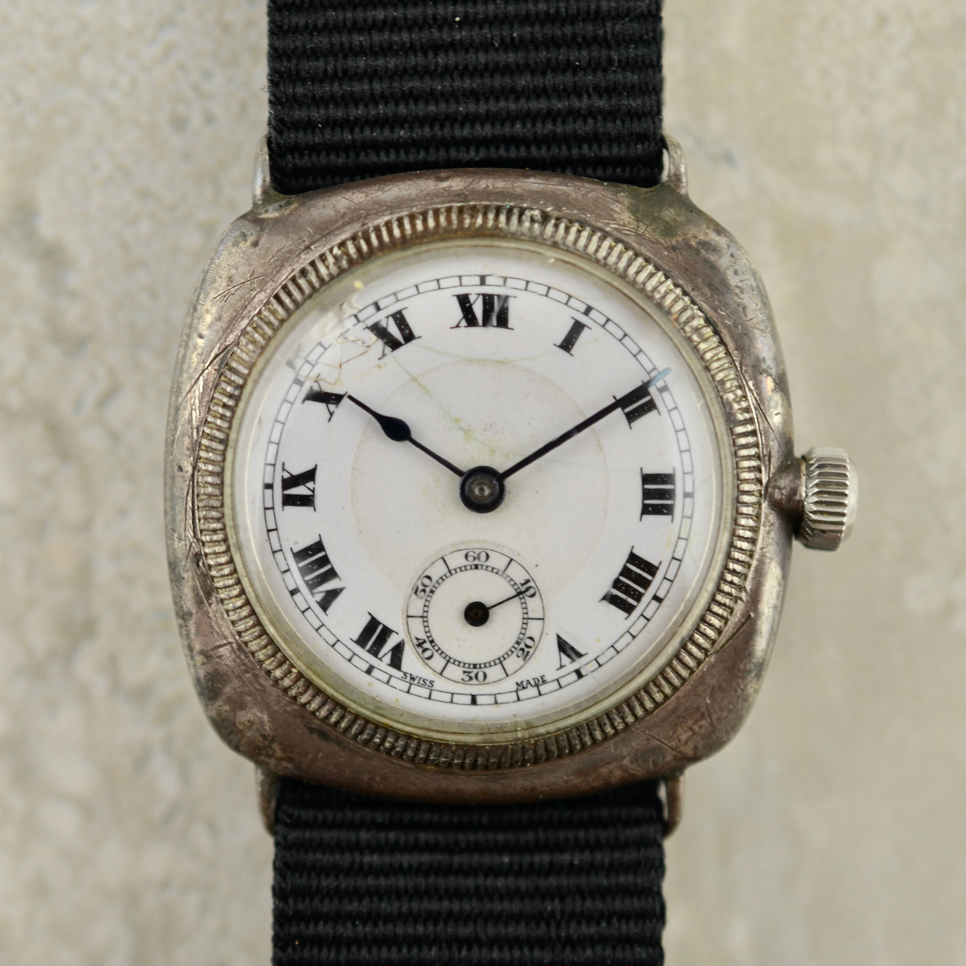 Rolex Oyster Prima, enamel dial, in sterling silver