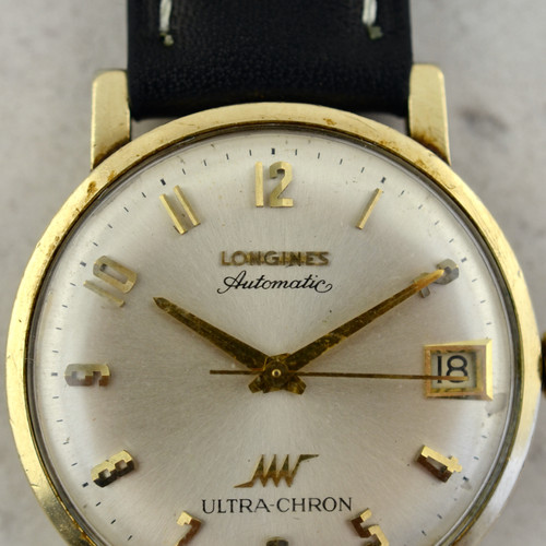 longines ultra chron 14k automatic calendar watch