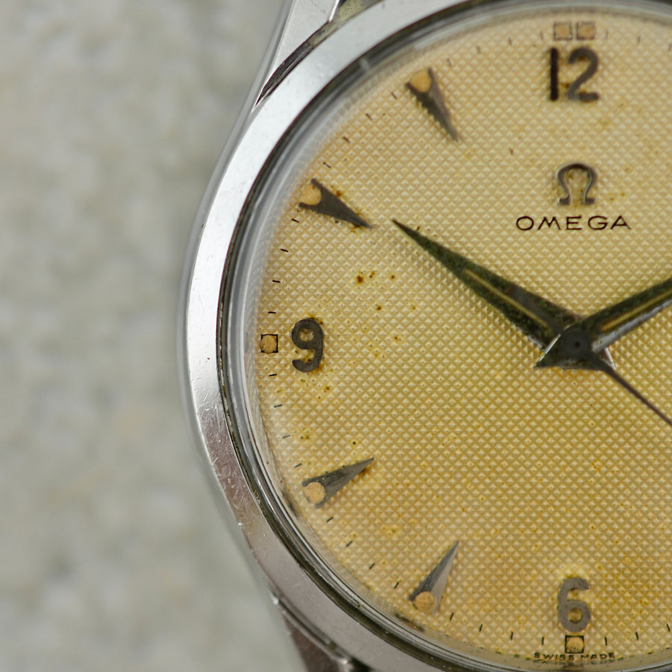 Thumbnail: Omega oversize Calatrava, waffle dial, ref. CK 2640-8 SC in steel.