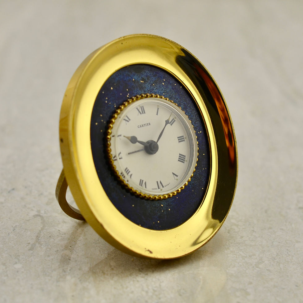 Thumbnail: Cartier Lapis Lazuli travel alarm desk clock with box