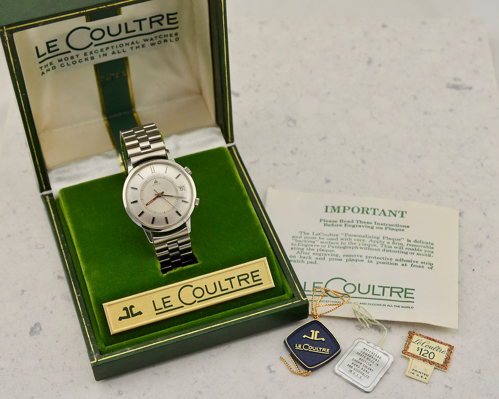 Thumbnail: LeCoultre Memovox NOS, ref. E11013 in steel, boxes & tags