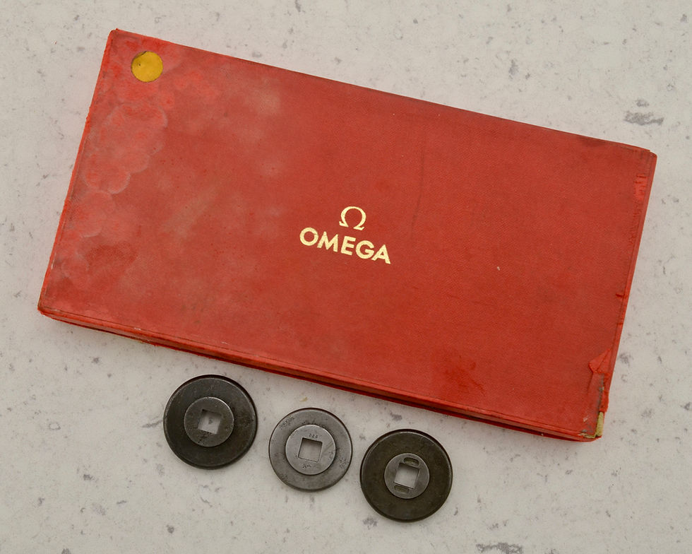Thumbnail: Vintage Omega boxed 15 piece case-back wrench tool set