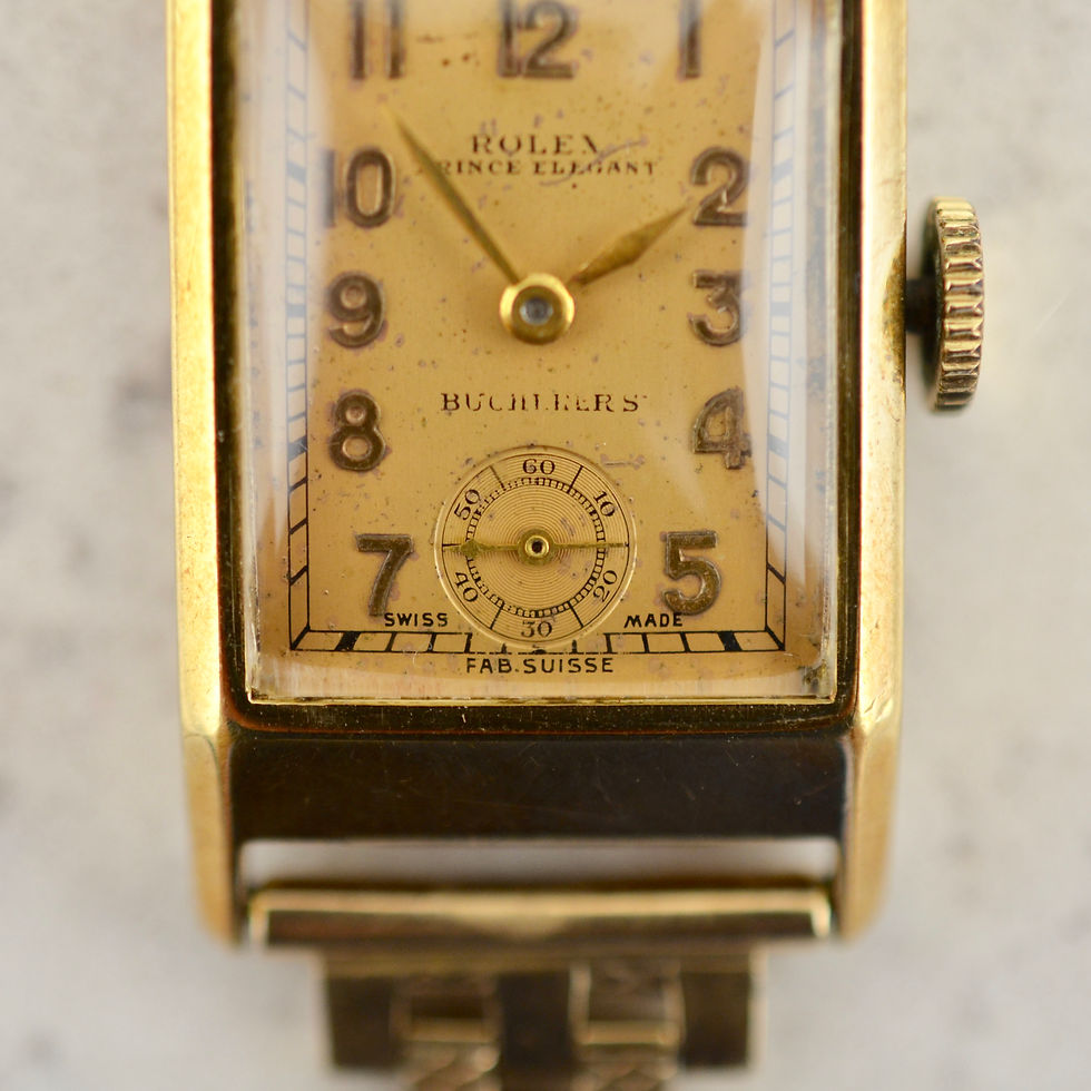 Thumbnail: Rolex Prince Elegant Brancard ref. 2356, signed Bucherers, in 9ct gold