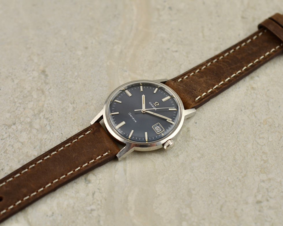 Thumbnail: Omega Genève, Blue dial, ref. 136.070 in steel