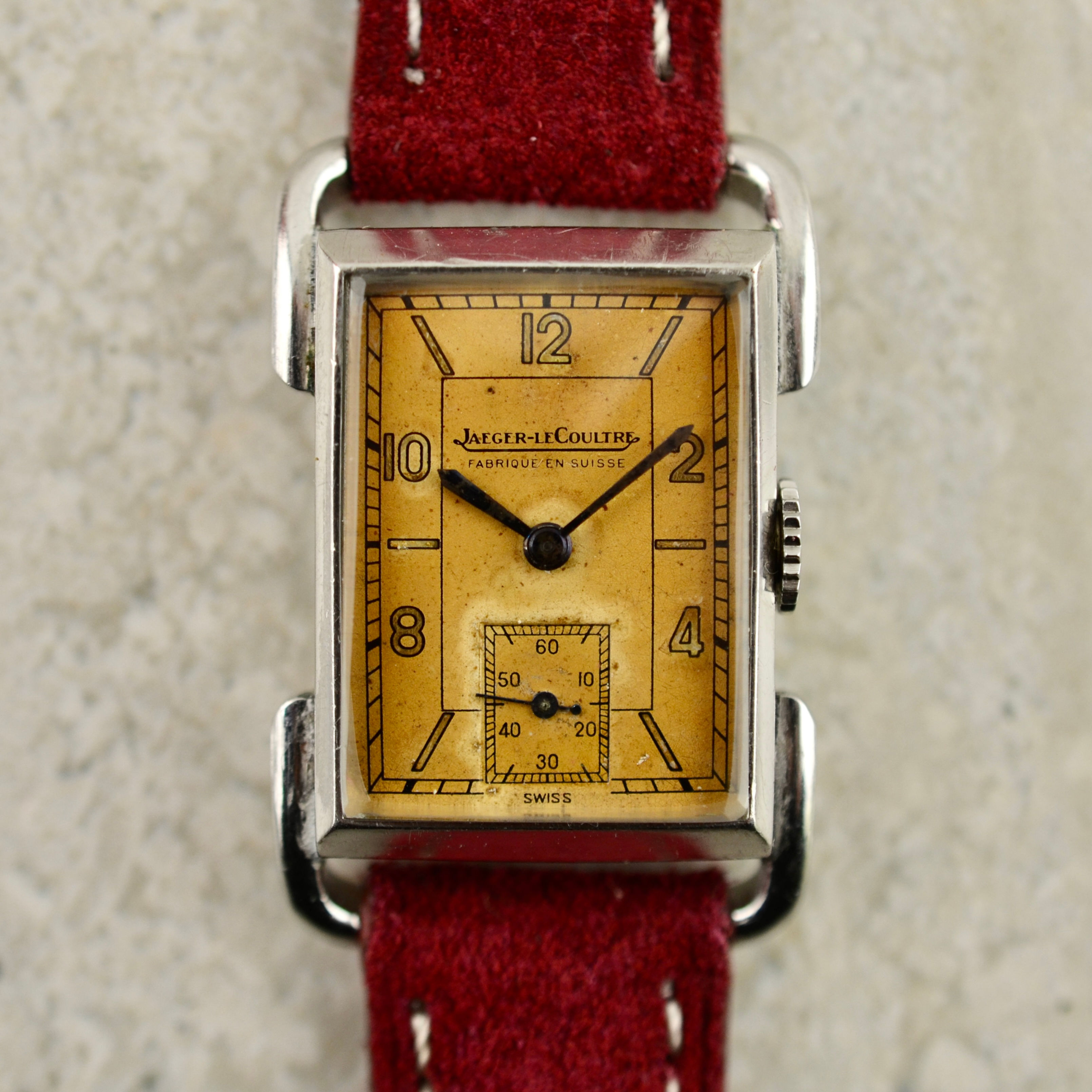 Jaeger-LeCoultre UniPlan Étrier, in steel with Türler signed box