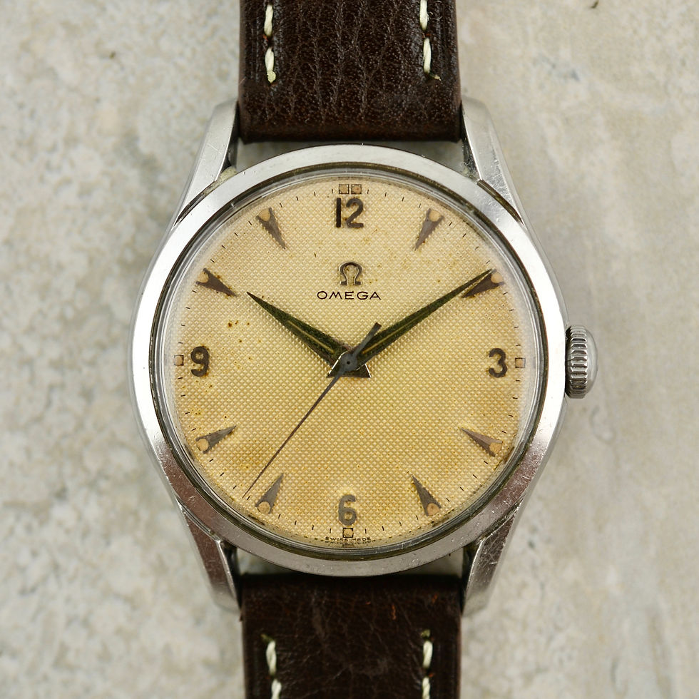 Omega oversize Calatrava, waffle dial, ref. CK 2640-8 SC in steel.