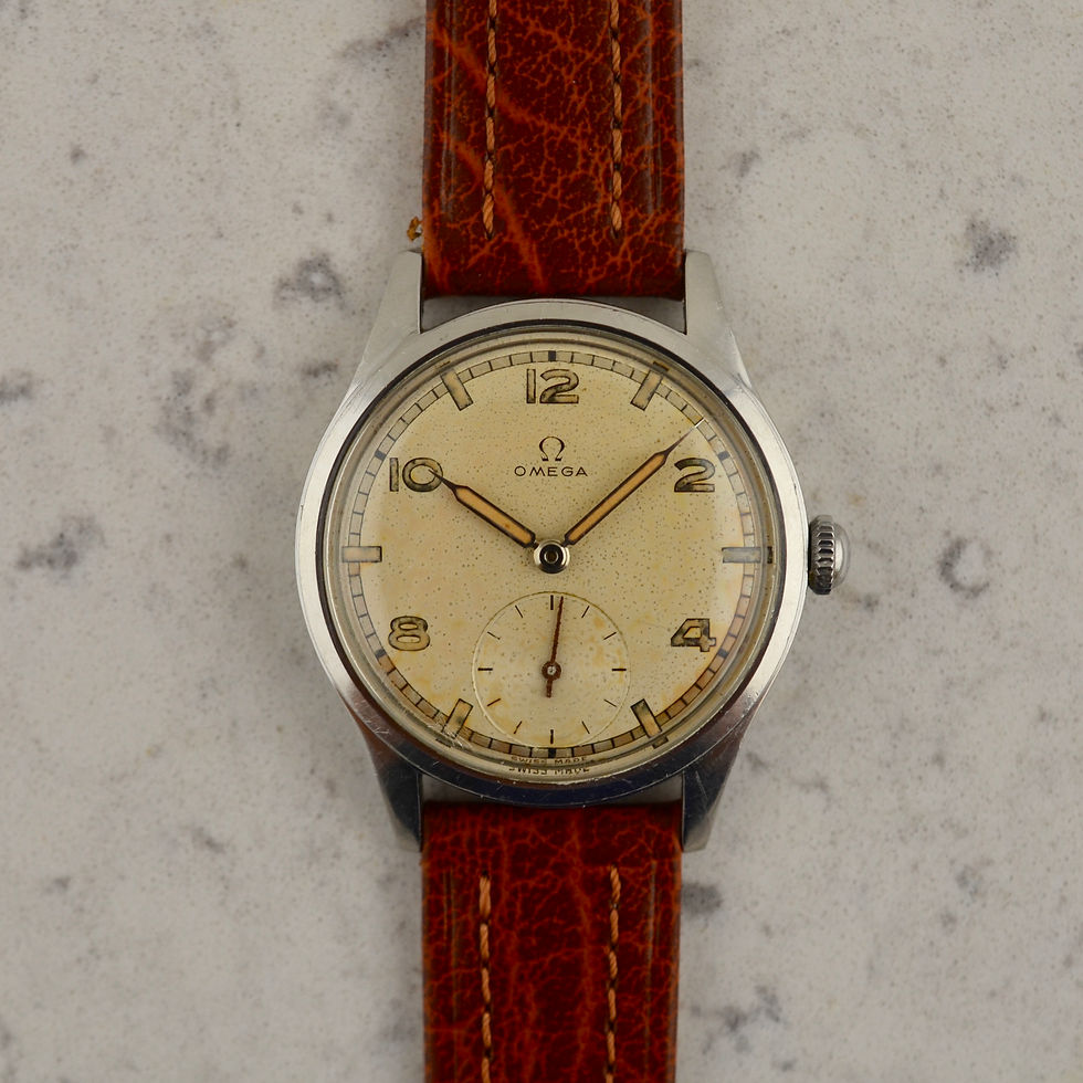 Thumbnail: Omega Military Calatrava, explorer dial, ref. 2383-7 in steel