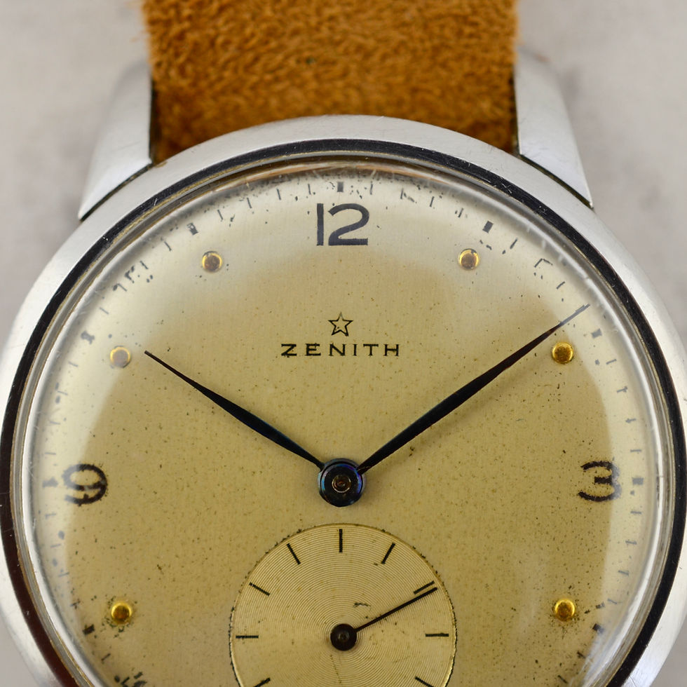 Thumbnail: Zenith oversize military Calatrava, cal. 12-4-P-6, in stainless steel