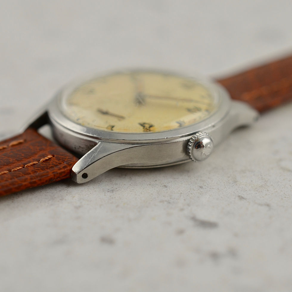 Thumbnail: Omega Military Calatrava, explorer dial, ref. 2383-7 in steel