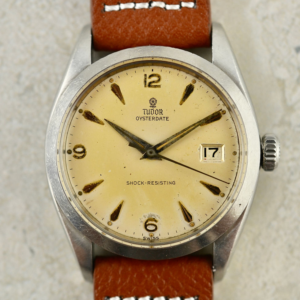 Thumbnail: Tudor Oysterdate by Rolex ref. 7939, roulette date wheel, in steel