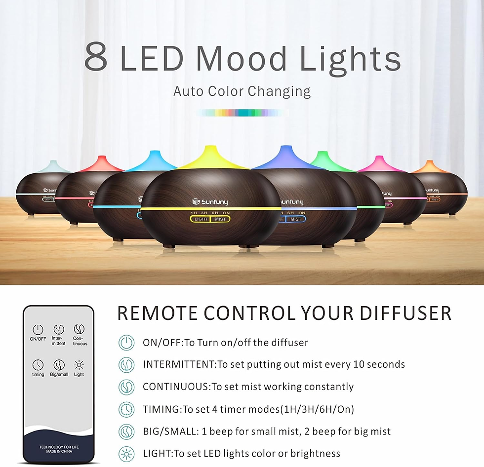 Thumbnail: Ultrasonic Aromatherapy Air Diffuser with Smart Remote Control