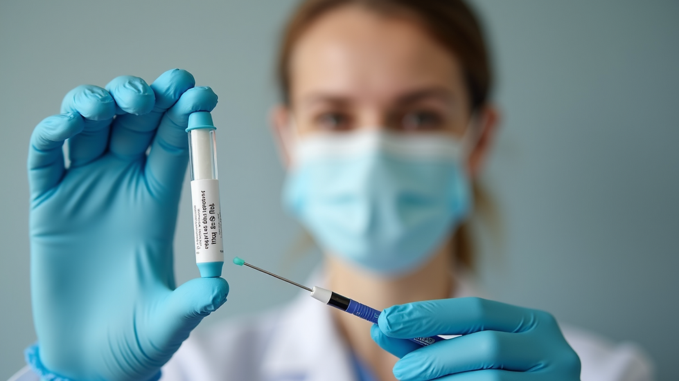 Eye-level view of an oral mouth swab testing kit