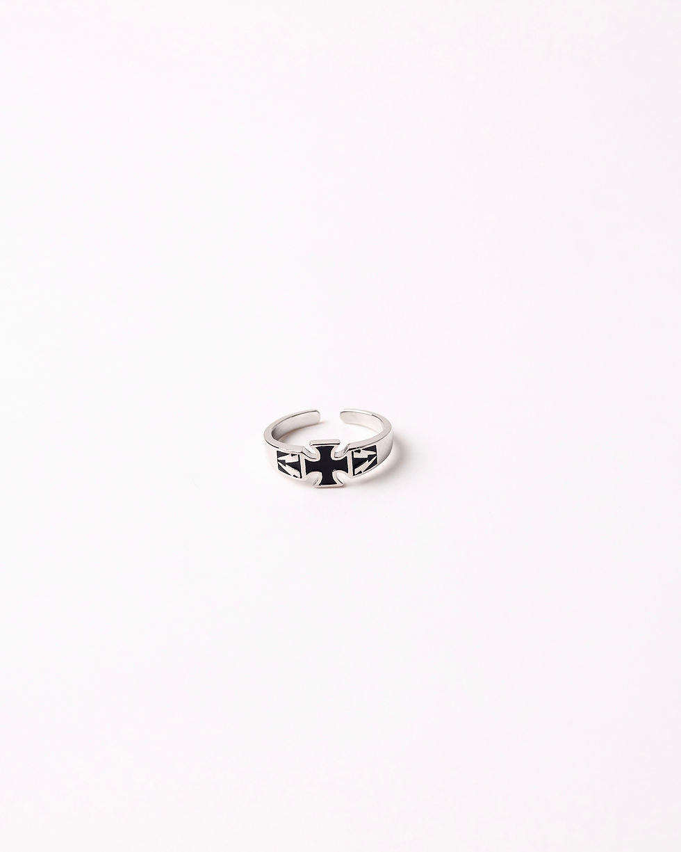 Thumbnail: CRUCIFIX RING IN SILVER TONE