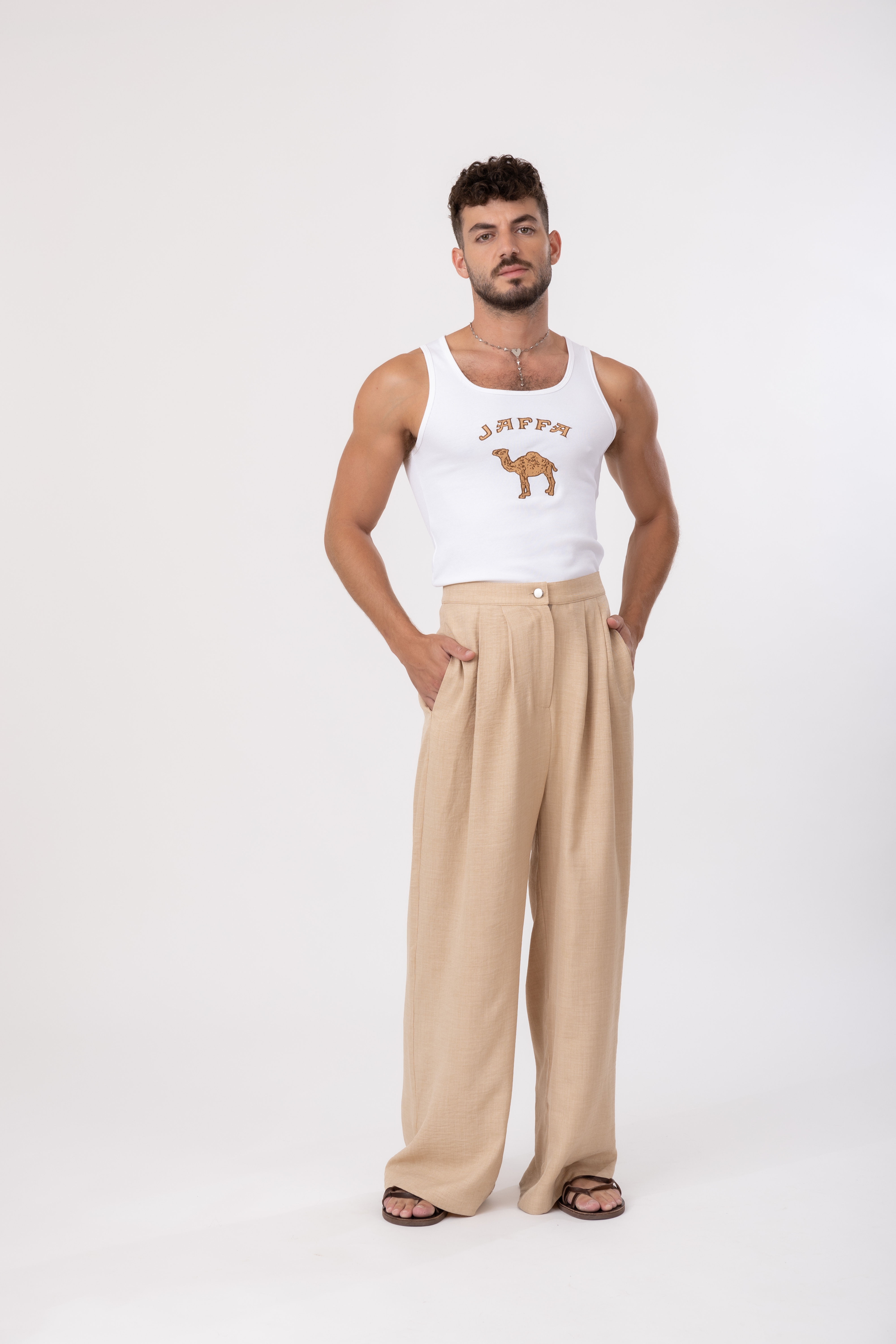 Sand Wide Trouser