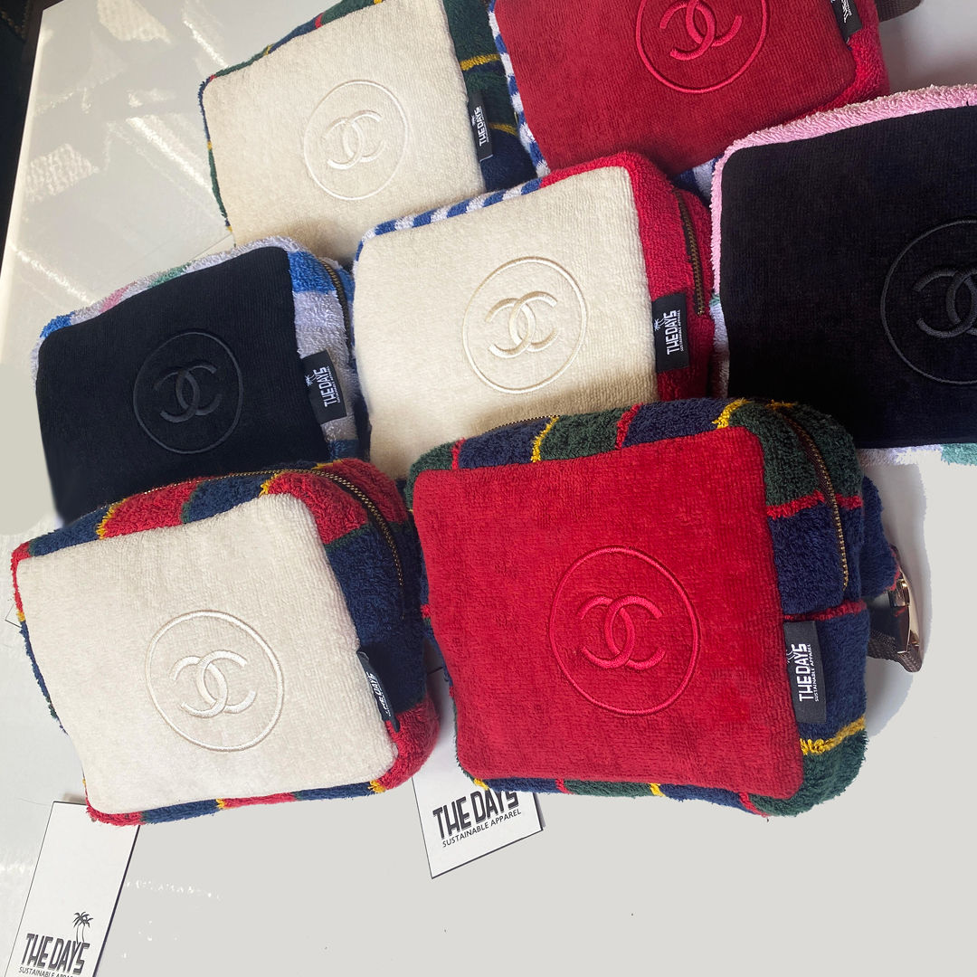 Upcycled Chanel Terrycloth Wristlet Clutch