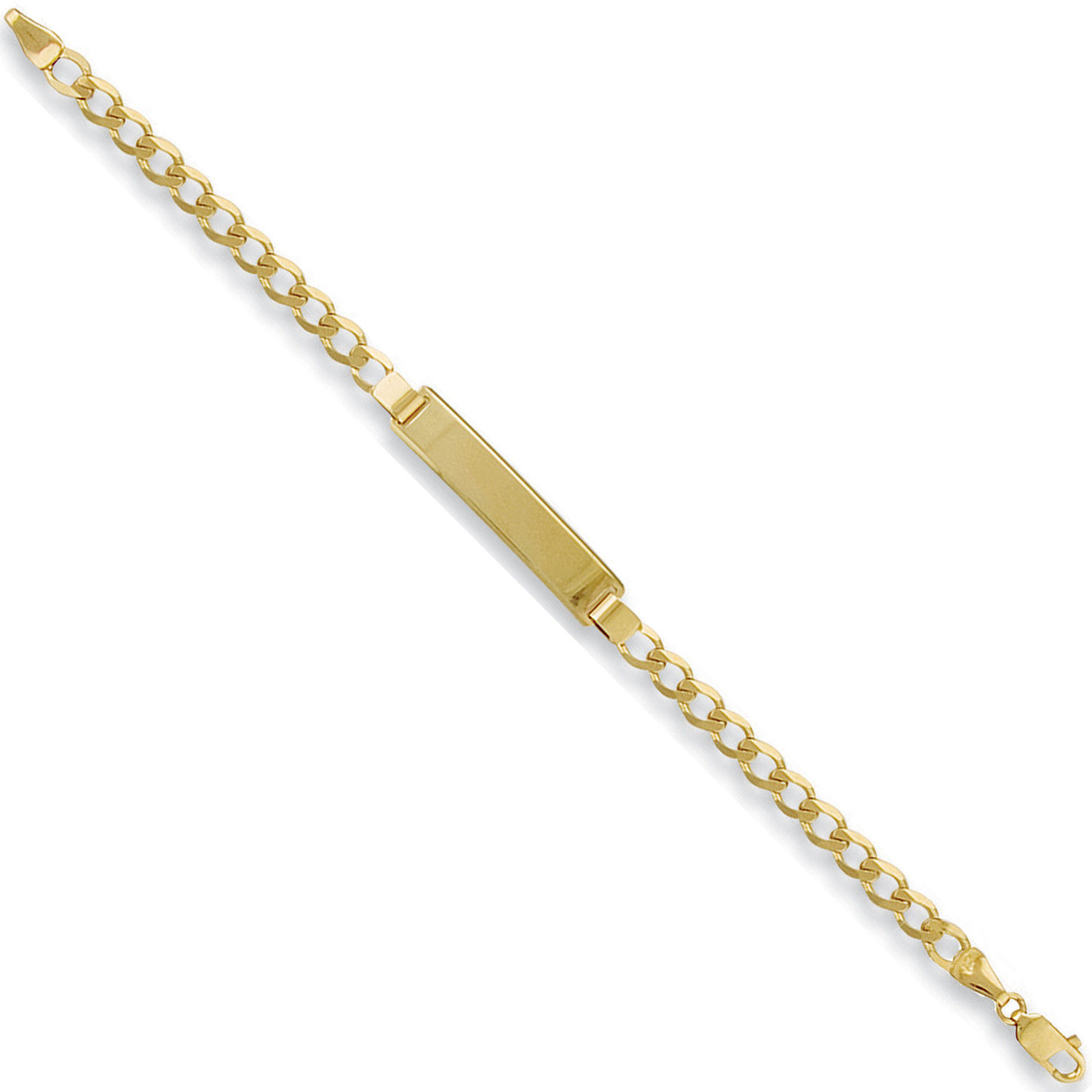 Yellow Gold Baby/Ladies Curb ID Bracelet