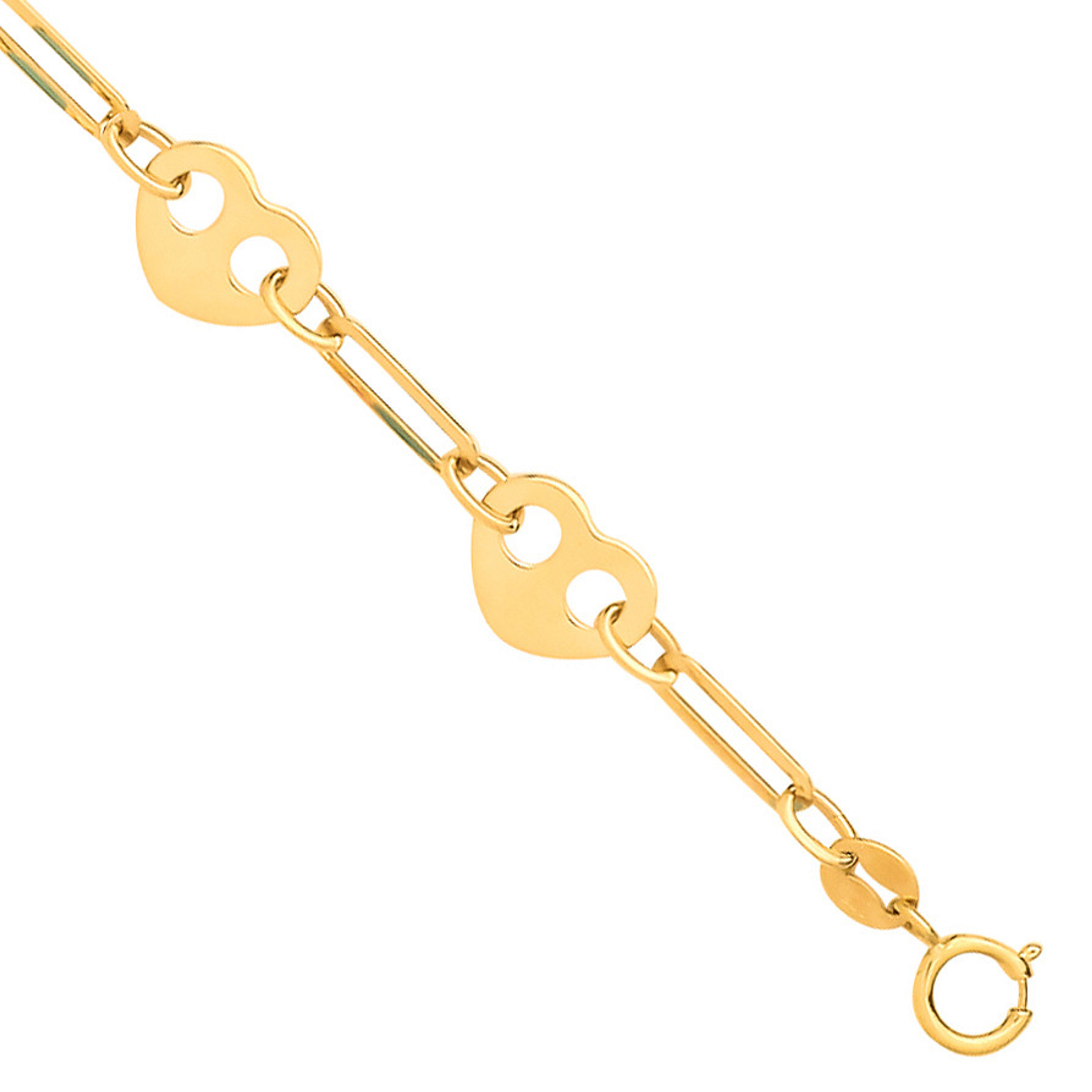 Yellow Gold Hearts Ladies Bracelet