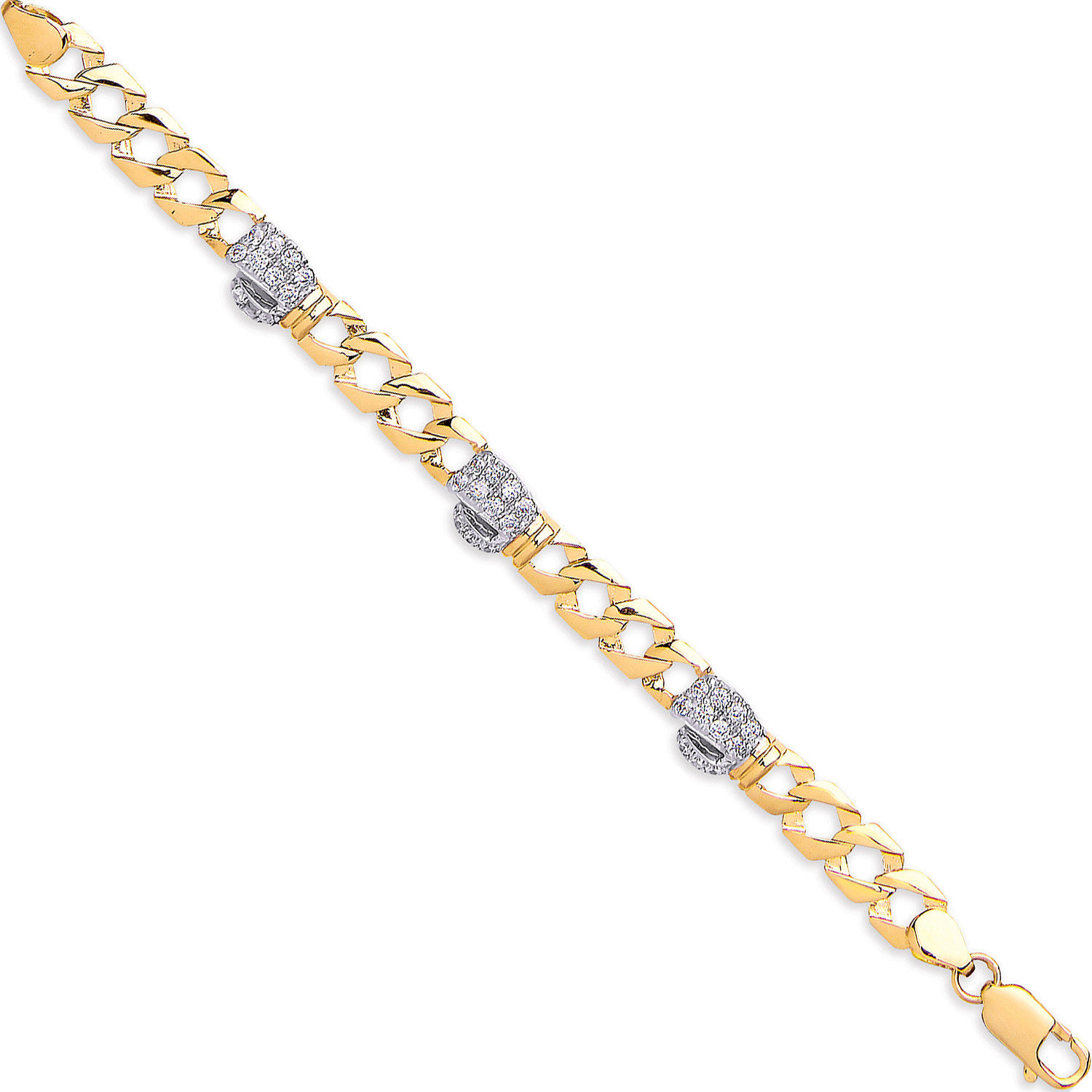 Yellow Gold Baby Cz Boxing Glove Bracelet
