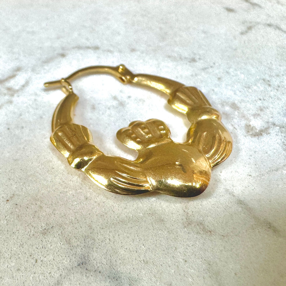 Thumbnail: Yellow Gold Claddagh Creoles