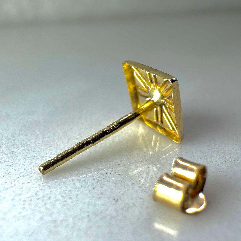 Thumbnail: 9ct Yellow Gold Union Jack Single Stud for Men
