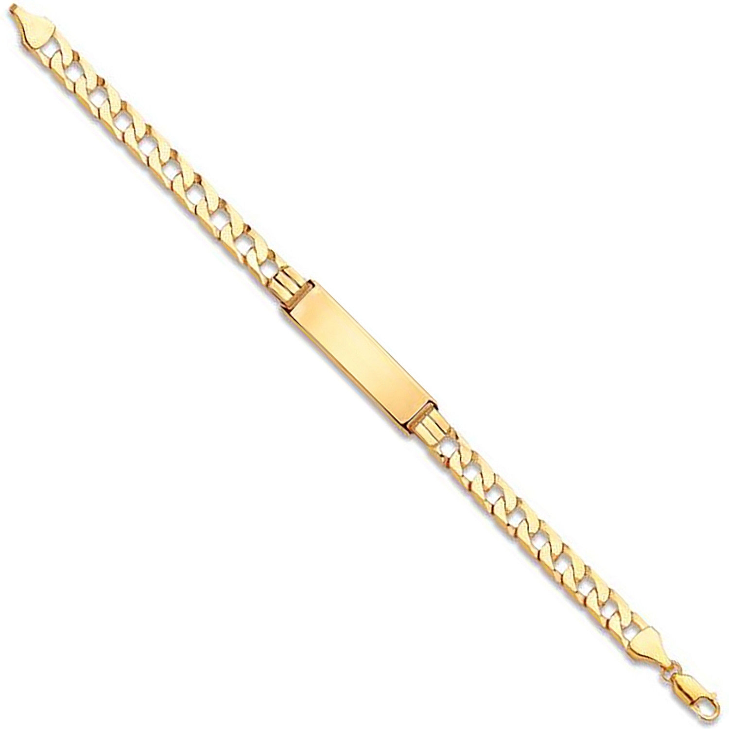 Yellow Gold Curb ID Gents Bracelet