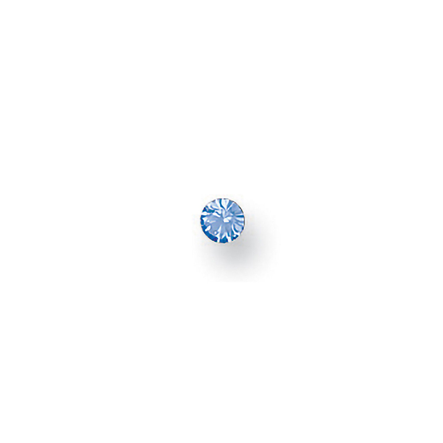 Yellow Gold Blue Cz Nose 3mm Stud