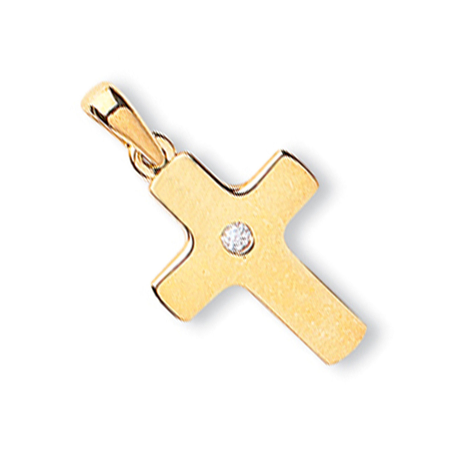Yellow Gold Cz Cross