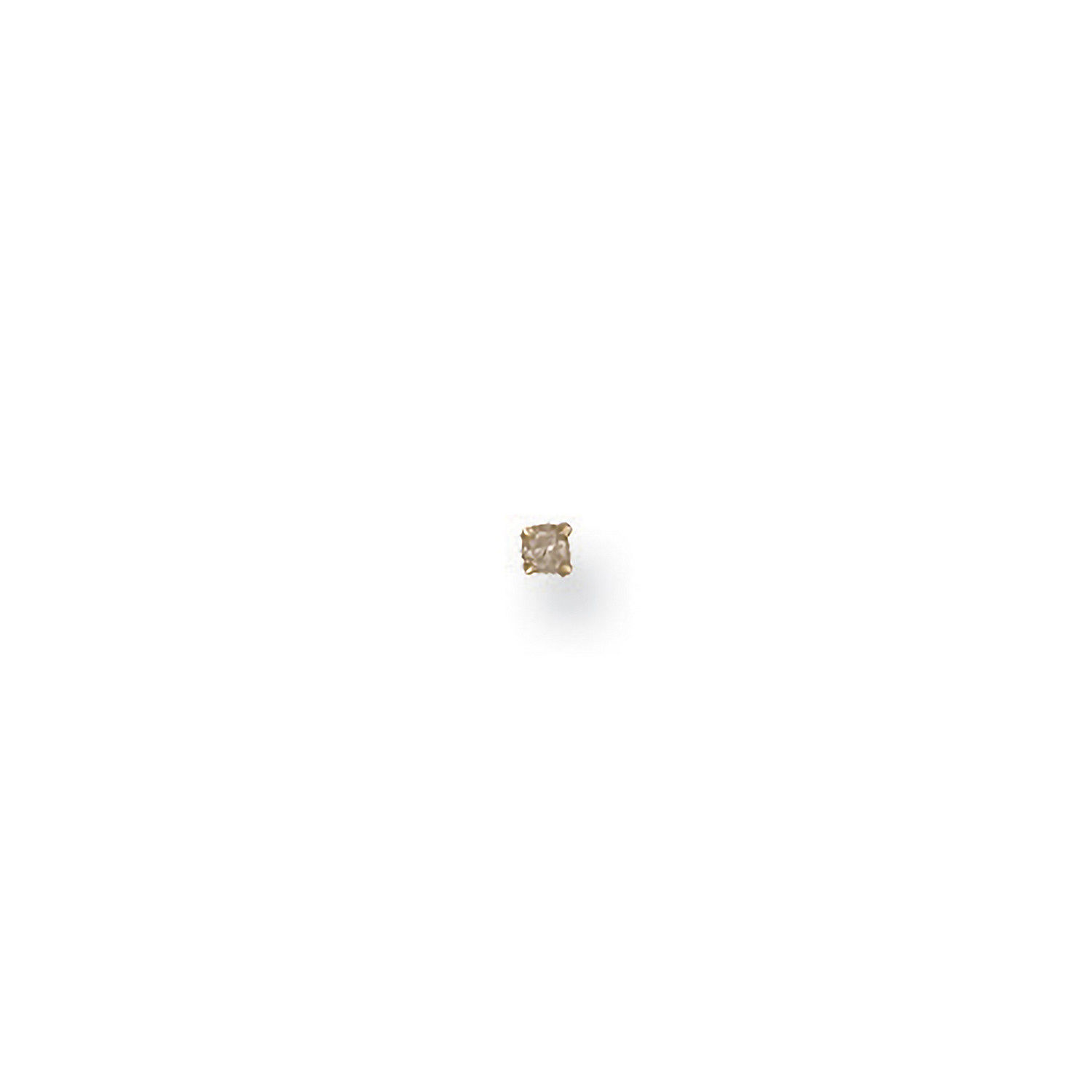 Yellow Gold Claw Set Diamond Nose 2mm Stud