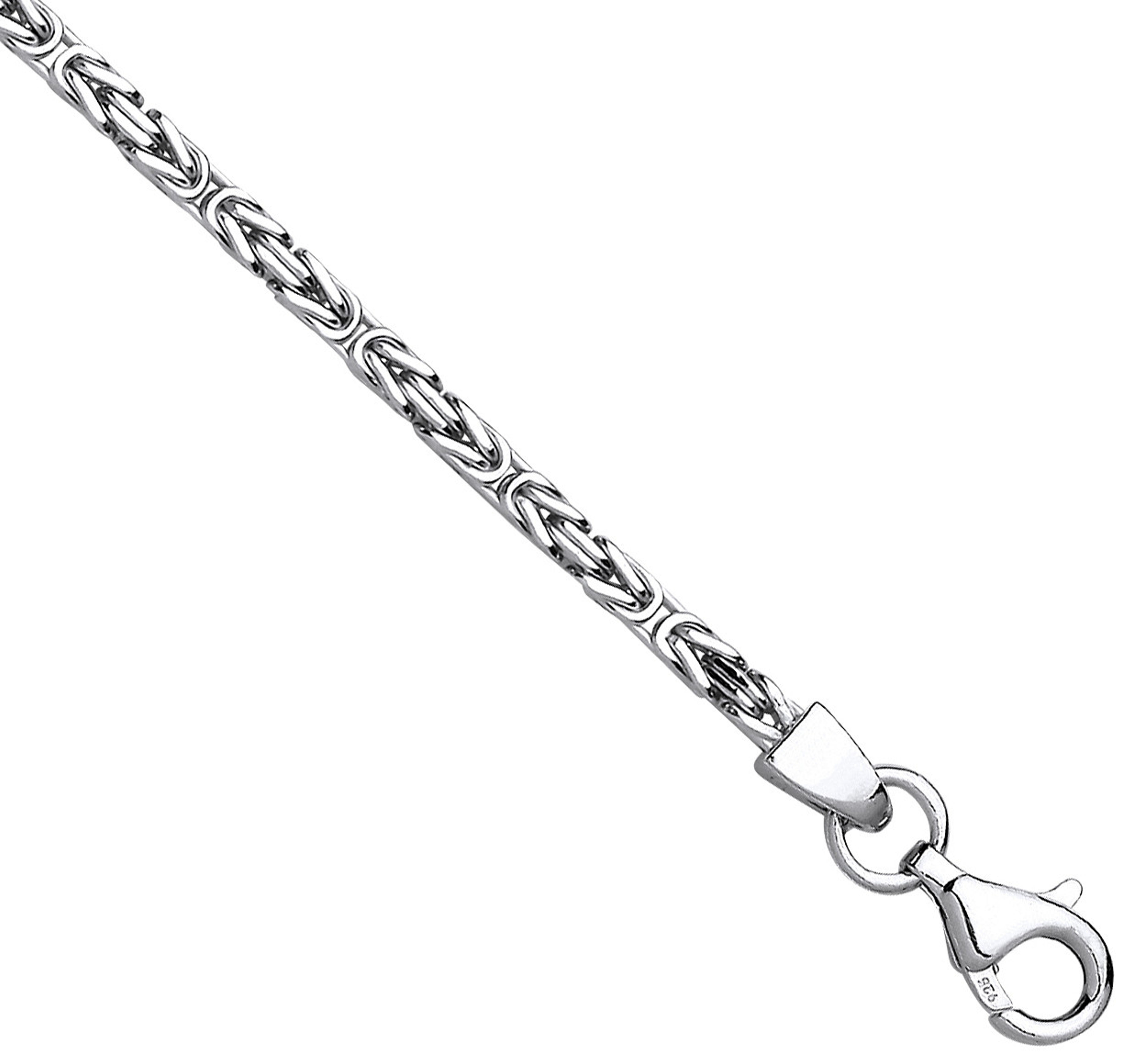 Silver 2.5mm Square Byzantine Chain
